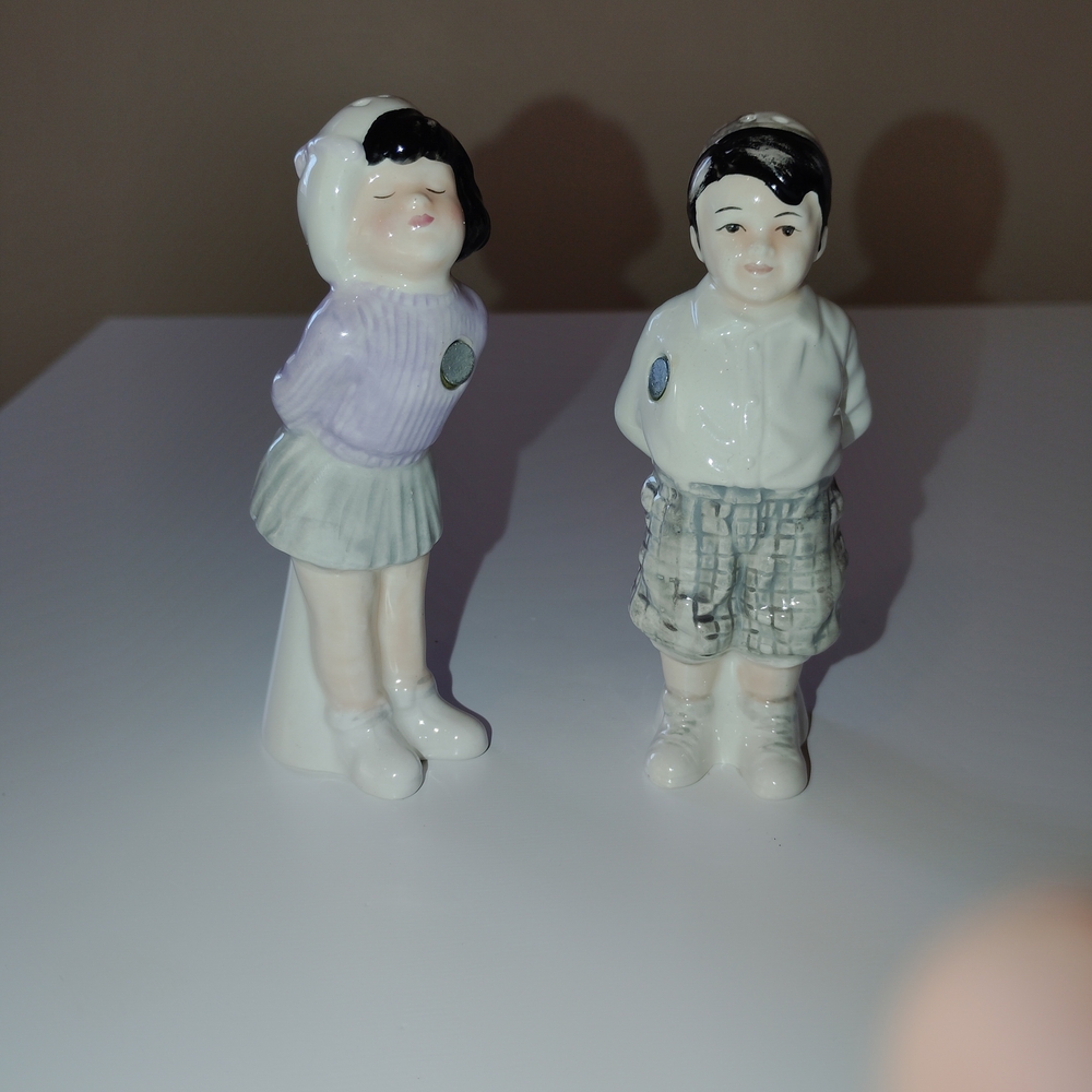 Spanky And Darla Magnetic Salt And Pepper Shakers.